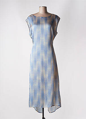 Robe longue manches courtes manches courtes bleu MUS & BOMBON femme