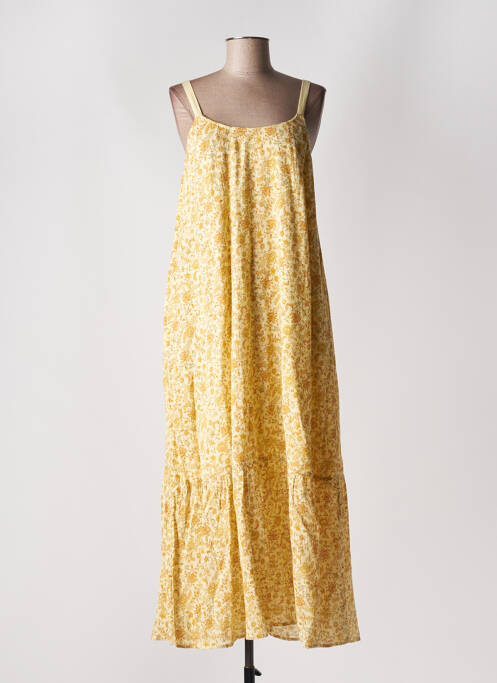 Robe longue coupe évasée fines bretelles jaune INDI & COLD femme
