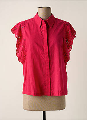 Chemisier coupe droite manches courtes rose PIECES femme