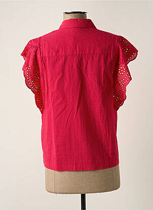 Chemisier coupe droite manches courtes rose PIECES femme
