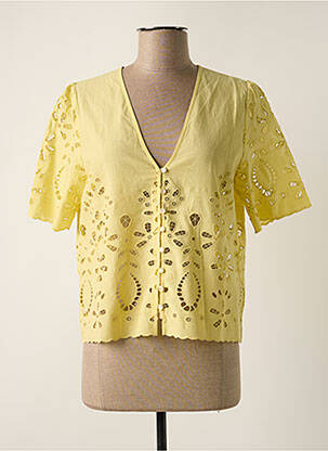 Chemisier manches courtes manches courtes jaune INDI & COLD femme