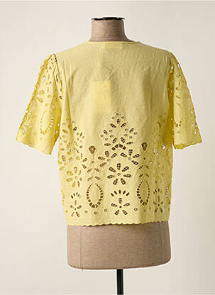 Chemisier manches courtes manches courtes jaune INDI & COLD femme