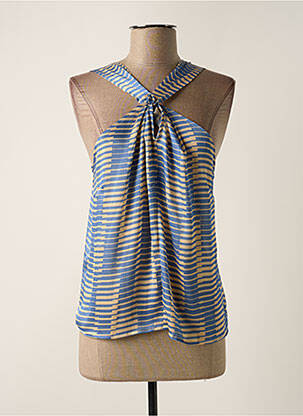 Top coupe fluide sans manche bleu MUS & BOMBON femme