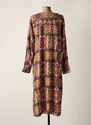 Robe mi-longue imprimé fantaisie manches longues rose ONLY CARMAKOMA femme