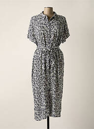 Robe longue imprimé fleurs manches courtes bleu VERO MODA femme
