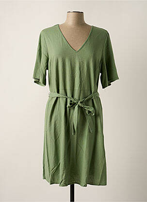 Robe mi-longue coupe évasée manches courtes vert VERO MODA femme