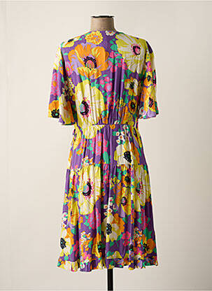 Robe mi-longue imprimé fleurs manches courtes violet Y.A.S femme