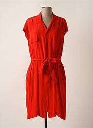 Robe mi-longue coupe fluide manches courtes rouge ARTLOVE femme