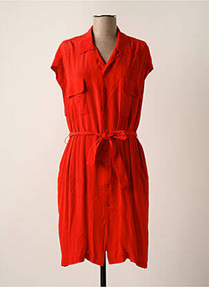 Robe mi-longue manches courtes manches courtes rouge ARTLOVE femme