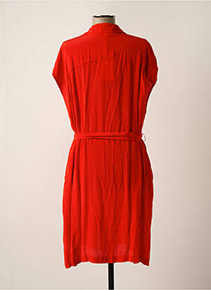 Robe mi-longue coupe fluide manches courtes rouge ARTLOVE femme