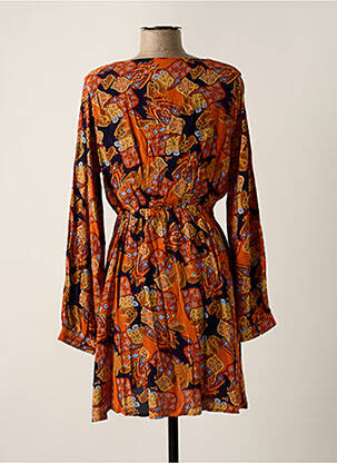 Robe courte manches longues manches longues orange ARTLOVE femme