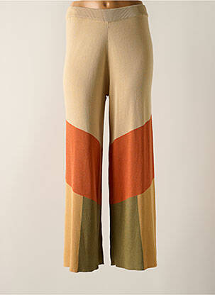 Pantalon large taille haute taille haute beige SKATÏE femme