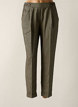 Pantalon droit coupe carotte taille basse gris INDI & COLD femme