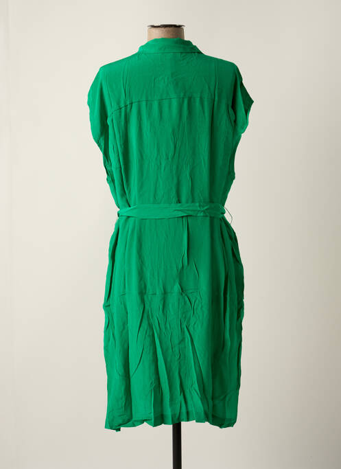 Robe mi-longue coupe fluide manches courtes vert ARTLOVE femme