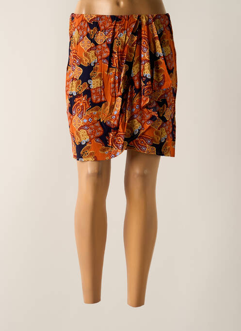 Jupe courte taille haute orange ARTLOVE femme