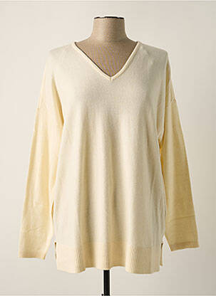 Pull col v manches longues beige ONLY CARMAKOMA femme