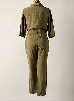 Combi-pantalon fermeture boutonnée sur le devant manches 3/4 vert ARTLOVE femme