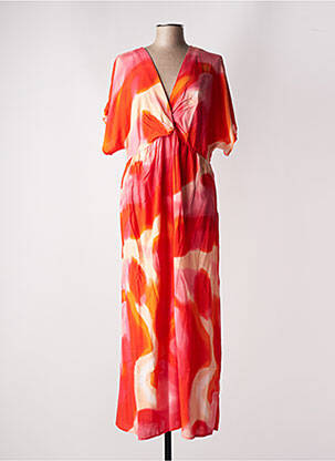 Robe longue manches courtes manches courtes orange VERO MODA femme