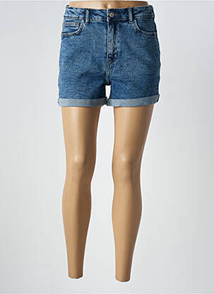Short fermeture zippée sous rabat boutonné taille haute bleu fonce NOISY MAY femme