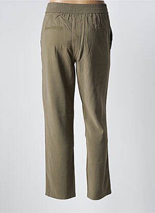 Pantalon chino fermeture zippée sous rabat avec crochet taille haute vert ARTLOVE femme
