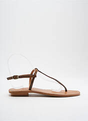 Tongs marron COULEUR POURPRE pour femme seconde vue