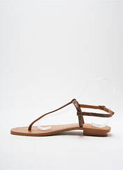 Tongs marron COULEUR POURPRE pour femme seconde vue