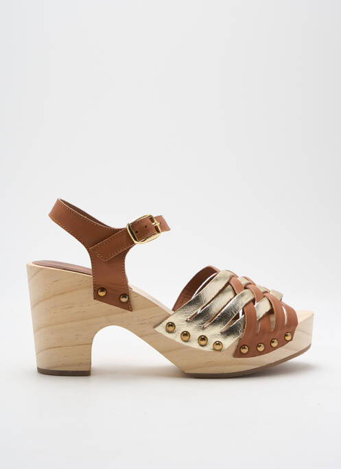 Sandales/Nu pieds marron COULEUR POURPRE pour femme