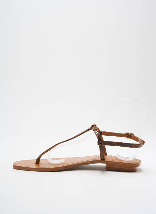 Tongs marron COULEUR POURPRE pour femme