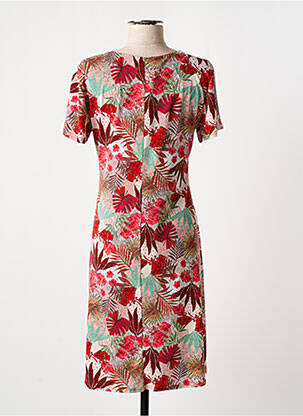 Robe mi-longue manches courtes manches courtes rouge GEVANA femme