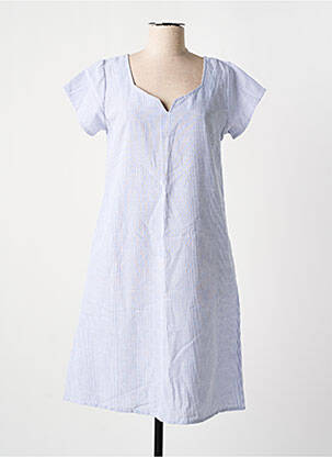 Robe mi-longue manches courtes manches courtes bleu AGATHE & LOUISE femme