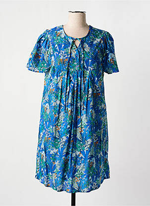 Robe courte manches courtes manches courtes bleu AGATHE & LOUISE femme