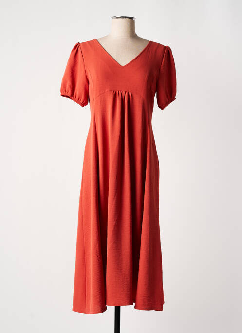 Robe mi-longue orange GEVANA pour femme