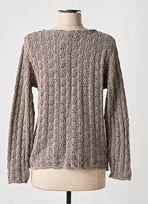 Gilet manches longues col rond marron OMC femme