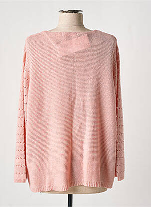 Gilet manches longues col rond rose GRIFFON femme