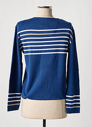 Gilet manches longues col rond bleu I.ODENA femme
