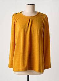 Pull tissage chiné manches longues jaune GRIFFON femme