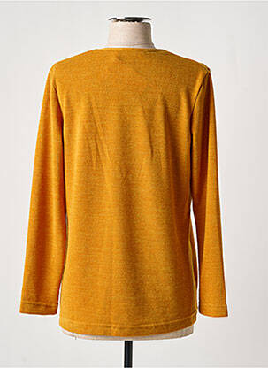 Pull tissage chiné manches longues jaune GRIFFON femme