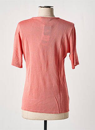 Pull col rond manches courtes rose GRIFFON femme