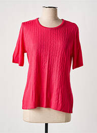 Pull col rond manches courtes rose GRIFFON femme