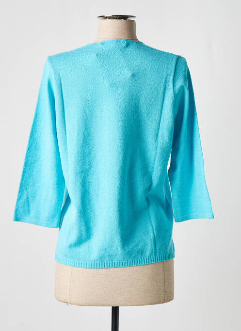 Pull tissage chiné manches 3/4 bleu I.ODENA femme