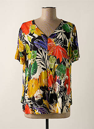 Blouse tissage popeline manches courtes noir GEVANA femme