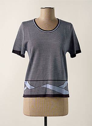 Pull coupe cintrée manches courtes bleu OMC femme