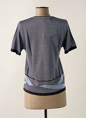 Pull coupe cintrée manches courtes bleu OMC femme