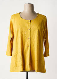 Veste casual col rond jaune FRANCK ANNA femme