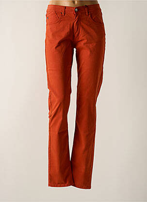 Pantalon slim tissage popeline taille normale orange IMPAQT femme