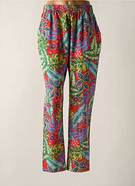 Pantalon droit tissage crêpe taille haute rouge ROSE POMME femme