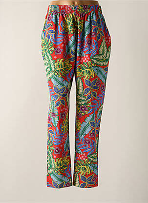 Pantalon droit taille haute taille haute rouge ROSE POMME femme