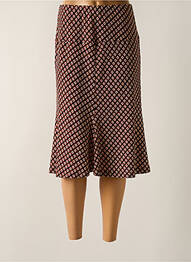 Jupe mi-longue stretch marron TELMAIL femme