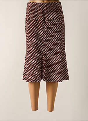 Jupe mi-longue taille haute marron TELMAIL femme