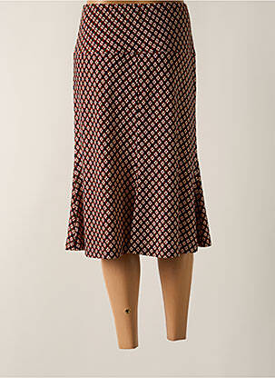 Jupe mi-longue taille haute marron TELMAIL femme